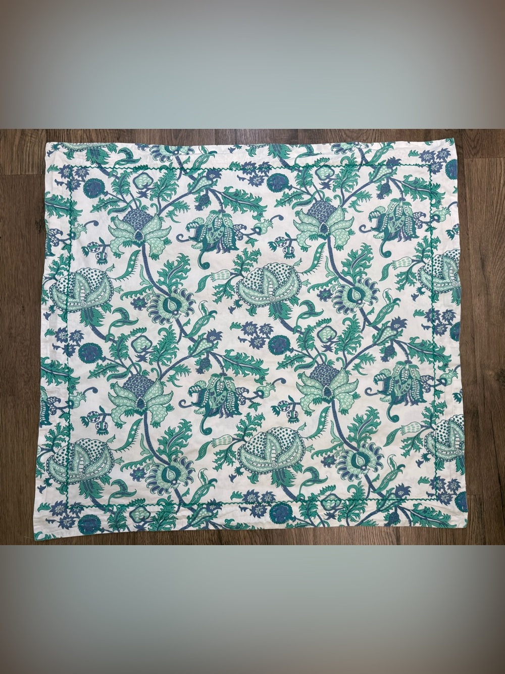 Roller Rabbit Original Amanda Turquoise Euro Sham Pillowcase 30X28